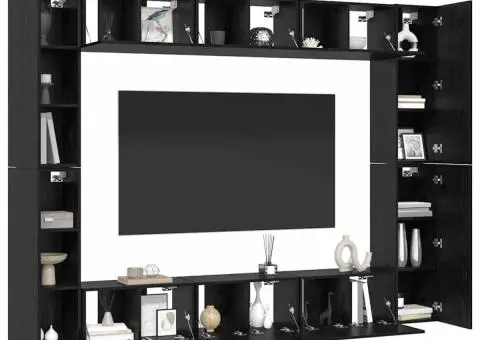 Set comodă TV 10 pcs Stejar negru Mediu 30.5 x 30 x 90 cm - 3/5