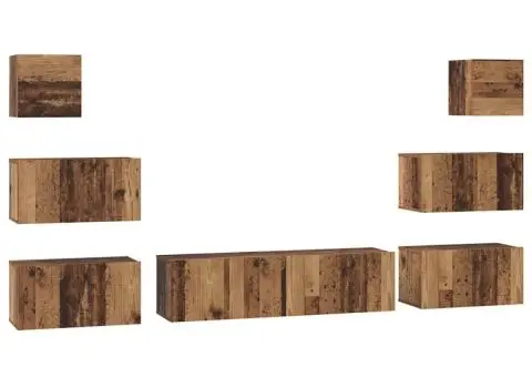 Set comodă TV 8 pcs Lemn vechi 60 x 30 x 30 cm Lemn compozit - 2/5