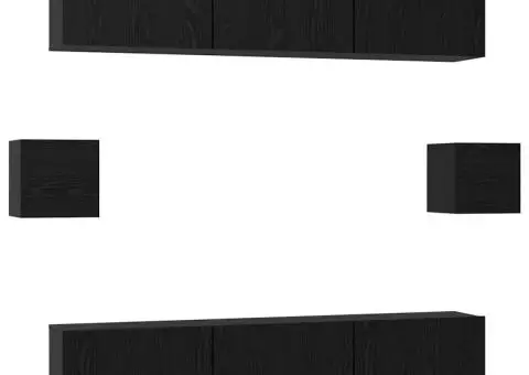 Set comodă TV 8 pcs Stejar negru 60 x 30 x 30 cm Lemn compozit - 2/5