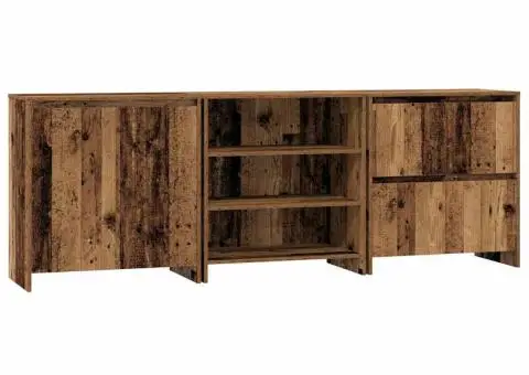 Bufeturi cu raft Altele 3 pcs Lemn vechi 70 x 41 x 75 cm Lemn compozit - 2/5