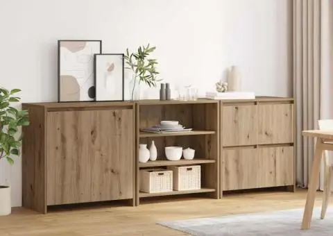 Bufeturi 3 pcs stejar artizanal 70 x 41 x 75 cm Lemn compozit - 3/5