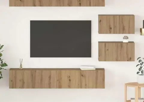 Set dulap TV 6 pcs stejar artizanal 80 x 30 x 30 cm Mediu - 1/5