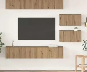vidaXL Set dulap TV 6 pcs stejar artizanal 80 x 30 x 30 cm Mediu