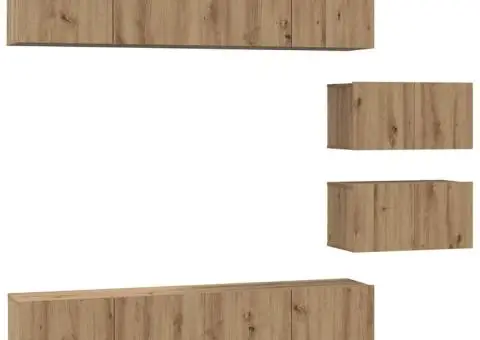 Set dulap TV 6 pcs stejar artizanal 80 x 30 x 30 cm Mediu - 2/5