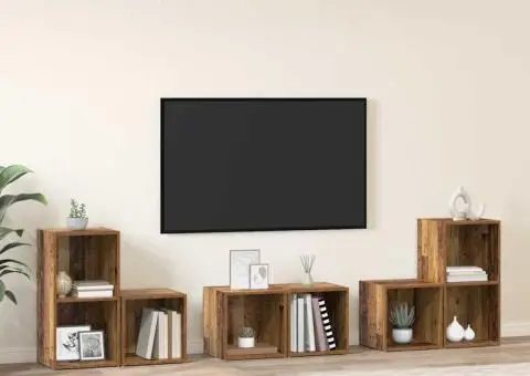 Set dulap TV cu raft cu depozitare 6 pcs Lemn Vechi Lemn compozit - 1/5