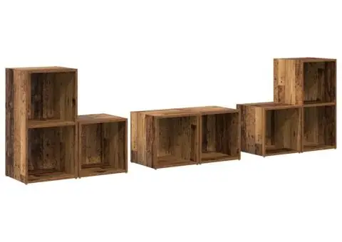 Set dulap TV cu raft cu depozitare 6 pcs Lemn Vechi Lemn compozit - 2/5