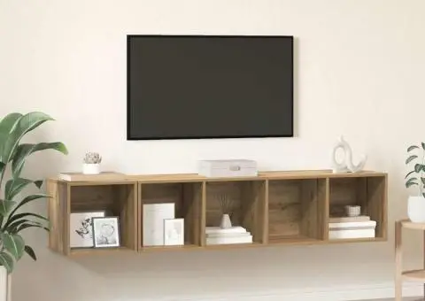 Set dulap TV 2 pcs stejar artizanal 37 x 37 x 142.5 cm - 1/5