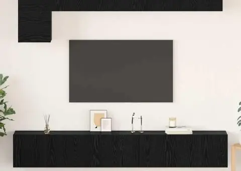 Set comodă TV 5 pcs Stejar negru 100 x 30 x 30 cm Lemn compozit - 1/5