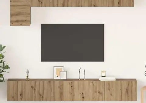 Set comodă TV cu raft Pe perete Altele 5 pcs stejar artizanal Mediu 100 cm - 1/5