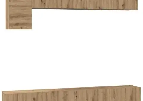 Set comodă TV cu raft Pe perete Altele 5 pcs stejar artizanal Mediu 100 cm - 2/5