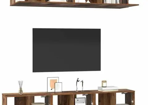 Set comodă TV 5 pcs Lemn vechi Standard Mediu Lemn compozit - 3/5