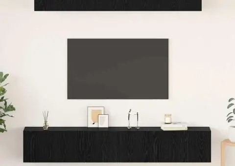 Set comodă TV 5 pcs Stejar negru 80 x 30 x 30 cm Lemn compozit - 1/5