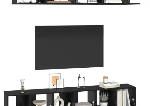 Set comodă TV 5 pcs Stejar negru 80 x 30 x 30 cm Lemn compozit - 3/5