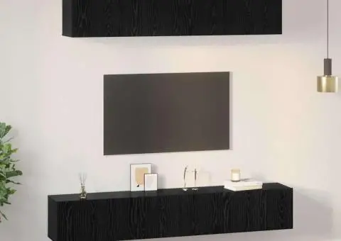 Set comodă TV 5 pcs Stejar negru 80 x 30 x 30 cm Lemn compozit - 4/5