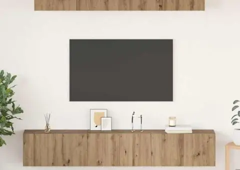 Set comodă TV 5 pcs stejar artizanal Mediu Lemn compozit - 1/5