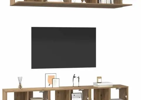 Set comodă TV 5 pcs stejar artizanal Mediu Lemn compozit - 3/5