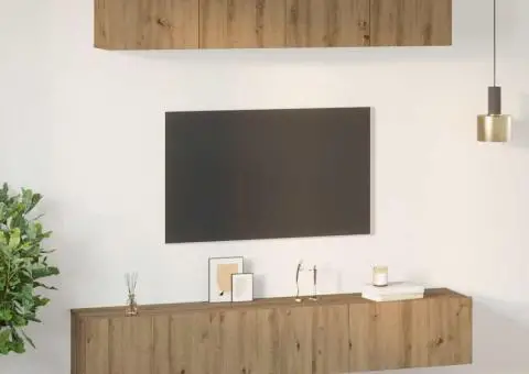 Set comodă TV 5 pcs stejar artizanal Mediu Lemn compozit - 4/5