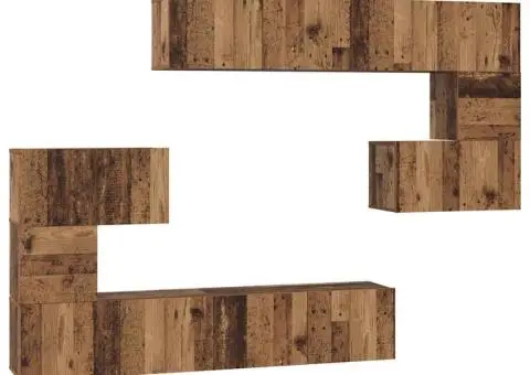 Set comodă TV 8 pcs Lemn vechi 80 x 30 x 30 cm Lemn compozit - 2/5