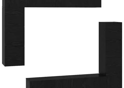 Set comodă TV 8 pcs Stejar negru 80 x 30 x 30 cm Lemn compozit - 2/5