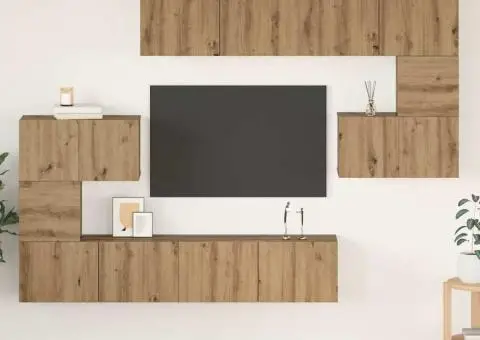 Set comodă TV Altele 8 pcs stejar artizanal 80 x 30 x 30 cm - 1/5