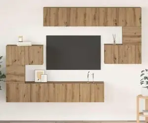 vidaXL Set comodă TV Altele 8 pcs stejar artizanal 80 x 30 x 30 cm