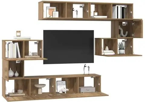 Set comodă TV Altele 8 pcs stejar artizanal 80 x 30 x 30 cm - 3/5