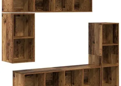 Set comodă TV cu depozitare 4 pcs Lemn vechi Lemn compozit - 2/5
