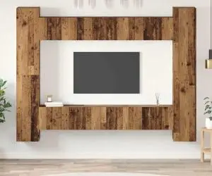 vidaXL Set comodă TV 10 pcs Lemn vechi 30.5 x 30 x 90 cm Lemn compozit