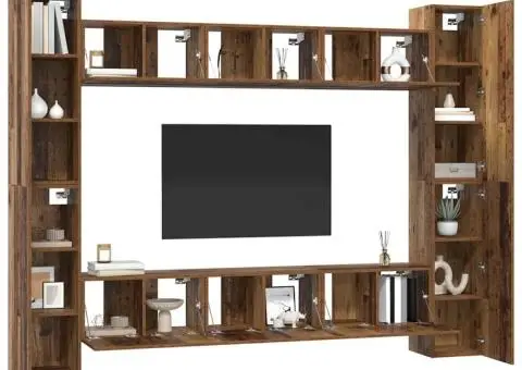 Set comodă TV 10 pcs Lemn vechi 30.5 x 30 x 90 cm Lemn compozit - 3/5