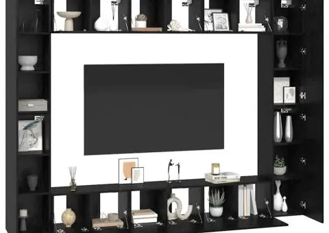 Set comodă TV 10 pcs Stejar negru Mediu 30.5 x 30 x 90 cm - 3/5