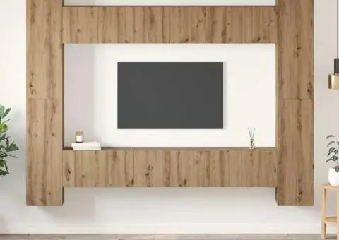 Set comodă TV 10 pcs stejar artizanal 30.5 x 30 x 90 cm - 1/5