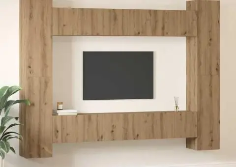 Set comodă TV 10 pcs stejar artizanal 30.5 x 30 x 90 cm - 4/5