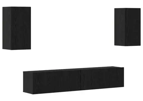 Set dulapuri TV cu raft 4 pcs Stejar negru 80 x 30 x 30.5 cm - 2/5
