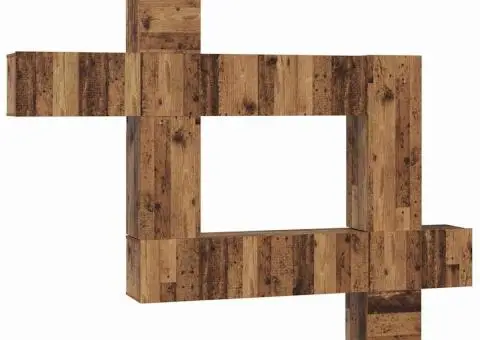 Set comodă TV 10 pcs Lemn vechi 30.5 x 30 x 90 cm Lemn compozit - 2/5