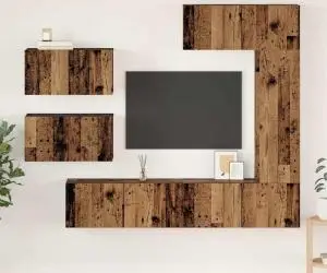 vidaXL Set comodă TV 6 pcs Lemn vechi 30.5 x 30 x 90 cm Lemn compozit