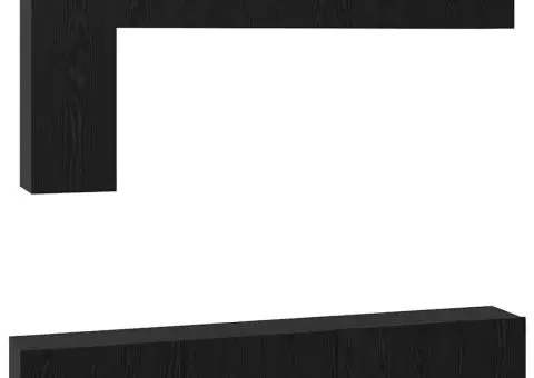 Set comodă TV cu raft Pe perete Altele 6 pcs Stejar negru 30.5 x 30 x 90 cm - 2/5