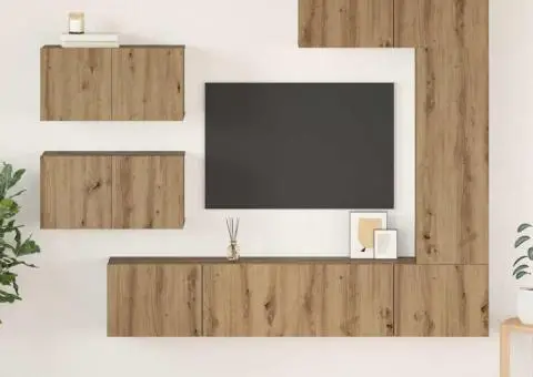 Set comodă TV cu raft Altele 6 pcs stejar artizanal 30.5 x 30 x 90 cm - 1/5