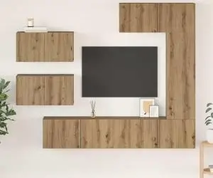 vidaXL Set comodă TV cu raft Altele 6 pcs stejar artizanal 30.5 x 30 x 90 cm