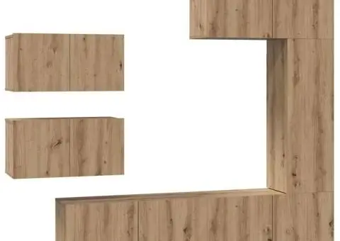 Set comodă TV cu raft Altele 6 pcs stejar artizanal 30.5 x 30 x 90 cm - 2/5