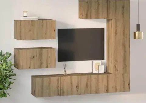 Set comodă TV cu raft Altele 6 pcs stejar artizanal 30.5 x 30 x 90 cm - 4/5