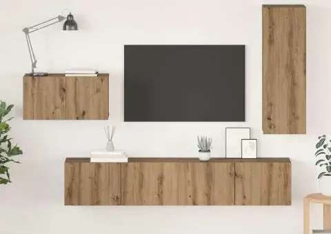 Set comodă TV 4 pcs stejar artizanal 30.5 x 30 x 90 cm - 1/5