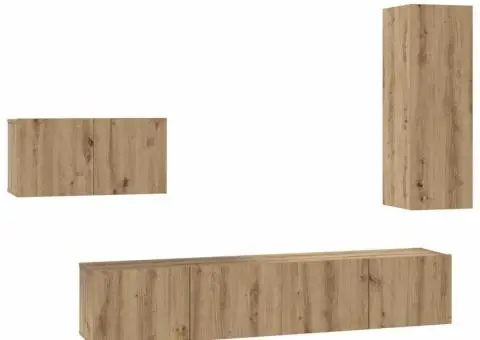 Set comodă TV 4 pcs stejar artizanal 30.5 x 30 x 90 cm - 2/5