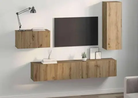 Set comodă TV 4 pcs stejar artizanal 30.5 x 30 x 90 cm - 4/5