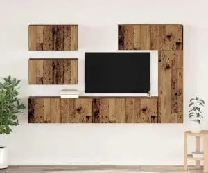 vidaXL Set comodă TV 6 pcs Lemn vechi 30.5 x 30 x 90 cm Lemn compozit