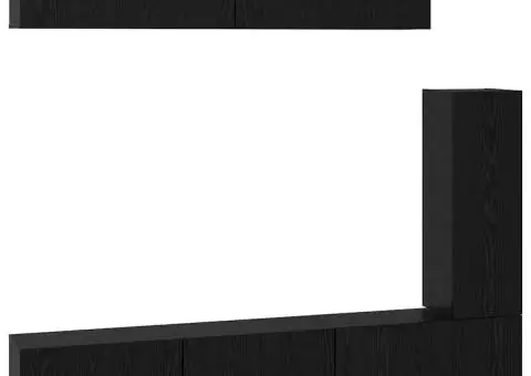 Set comodă TV cu raft Pe perete Altele 6 pcs Stejar negru 30.5 x 30 x 90 cm - 2/5