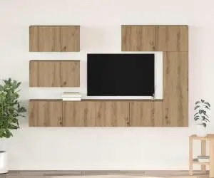 vidaXL Set comodă TV cu raft Altele 6 pcs stejar artizanal 30.5 x 30 x 90 cm