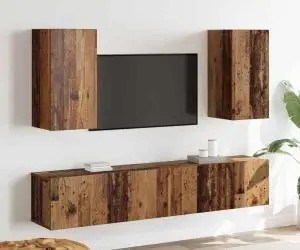 vidaXL Set comodă TV 4 pcs Lemn vechi 160 x 30 x 30 cm Lemn compozit
