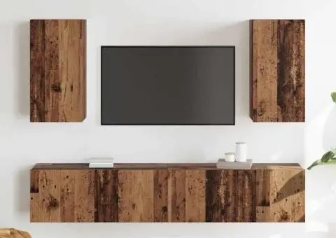 Set comodă TV 4 pcs Lemn vechi 160 x 30 x 30 cm Lemn compozit - 4/5