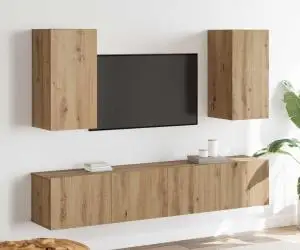 vidaXL Set comodă TV 4 pcs stejar artizanal Mediu Lemn compozit