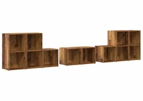 Set dulap TV cu raft cu depozitare 8 pcs Lemn Vechi Lemn compozit - 2/5